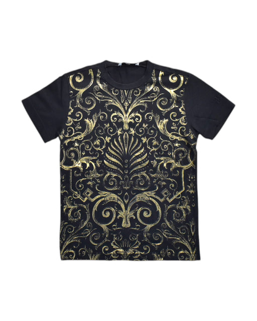 A Black Short Sleeve T Shirts from Young Versace in size 6T for boy. (Front View)