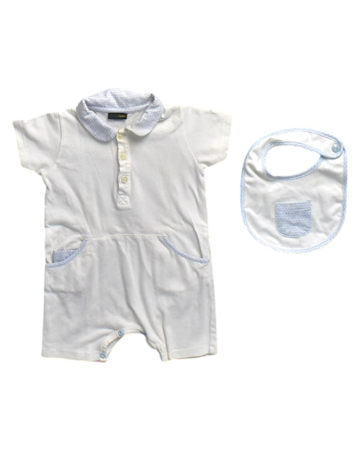 A White Short Sleeve Rompers from Fendi x Simonetta in size 3-6M for neutral. (Front View)