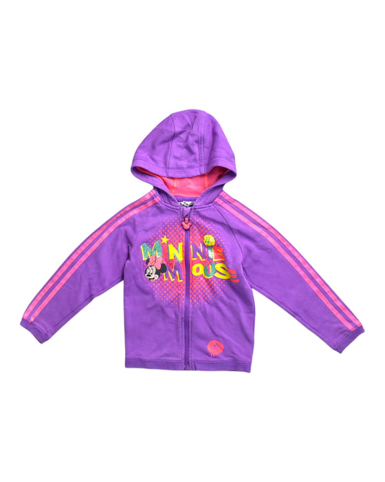 A Purple Zippered Sweatshirts from Adidas in size 5T for girl. (Front View)