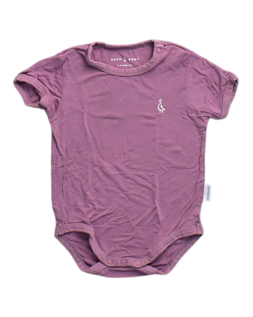 A Pink Short Sleeve Bodysuits from Raph and Remy in size 3-6M for neutral. (Front View)