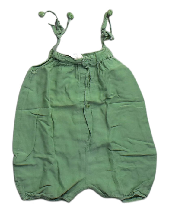 A Green Sleeveless Rompers from Chateau de Sable in size 0-3M for neutral. (Back View)