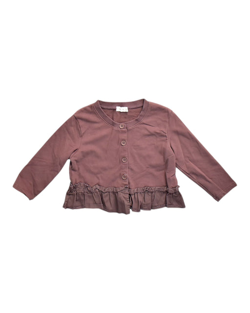 A Burgundy Cardigans from Jamie Kay in size 5T for girl. (Front View)