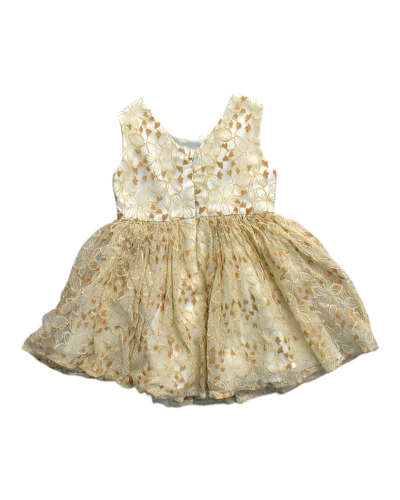 A Gold Sleeveless Dresses from bloomB in size 2T for girl. (Back View)