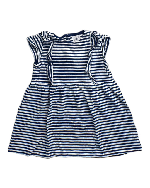 A Navy Sleeveless Dresses from Petit Bateau in size 18-24M for girl. (Front View)