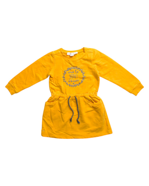 A Yellow Long Sleeve Dresses from Chateau de Sable in size 4T for girl. (Front View)