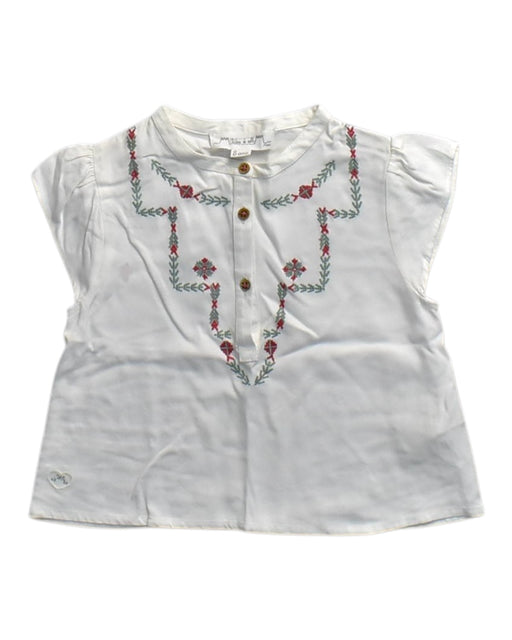 A White Sleeveless Tops from Chateau de Sable in size 3T for girl. (Front View)