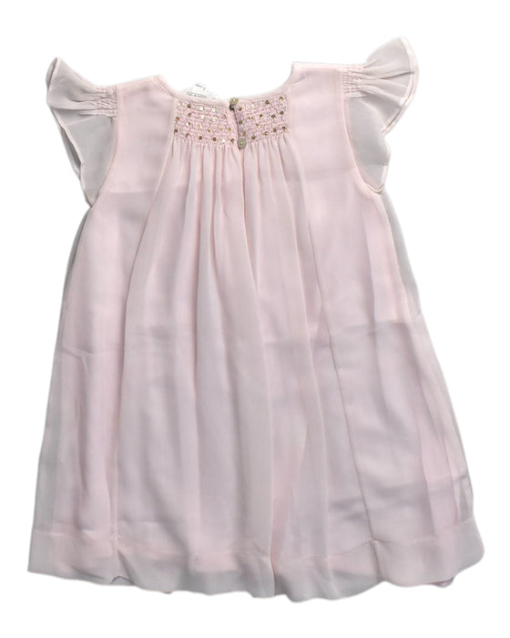 A Pink Sleeveless Dresses from Chateau de Sable in size 4T for girl. (Back View)