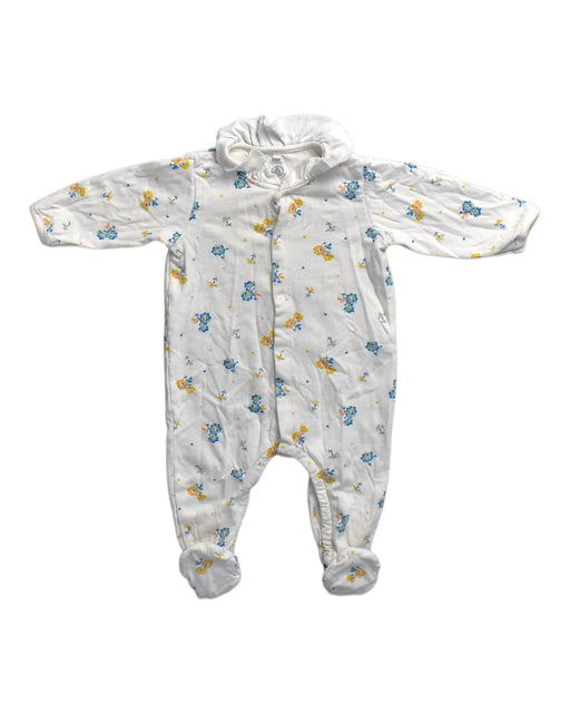 A White Onesies from Petit Bateau in size 6-12M for neutral. (Front View)