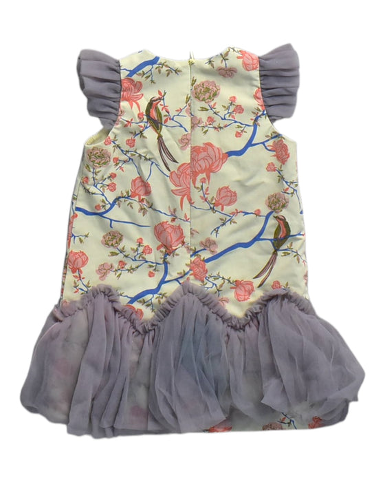 A Multicolour Sleeveless Dresses from Le Petit Society in size 2T for girl. (Back View)