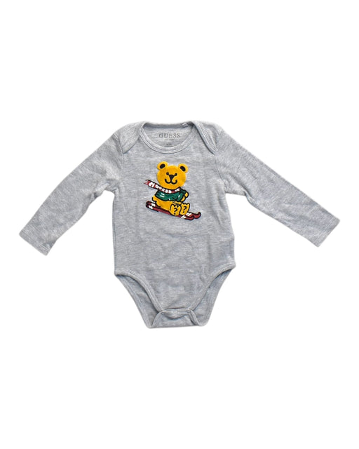 A Grey Long Sleeve Bodysuits from Guess in size 6-12M for neutral. (Front View)