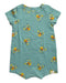 A Teal Short Sleeve Rompers from Le Petit Society in size 6-12M for neutral. (Front View)