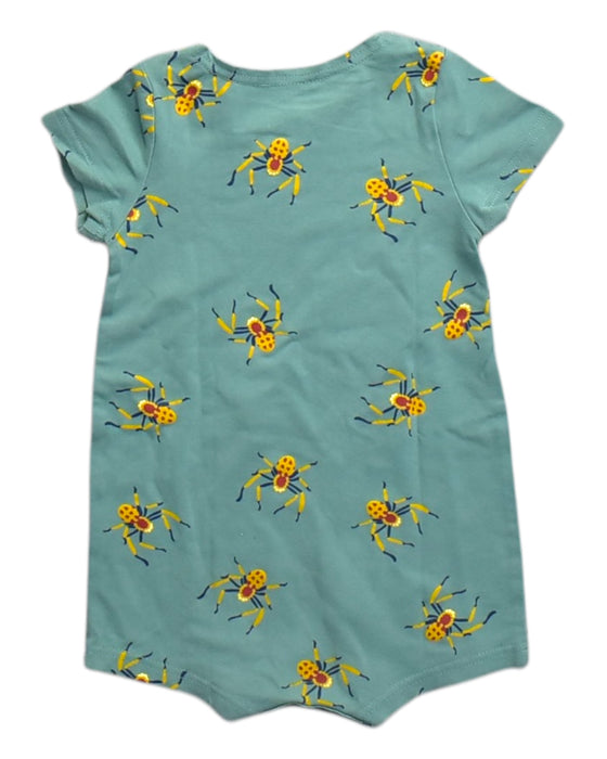 A Teal Short Sleeve Rompers from Le Petit Society in size 6-12M for neutral. (Back View)