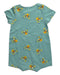 A Teal Short Sleeve Rompers from Le Petit Society in size 6-12M for neutral. (Back View)