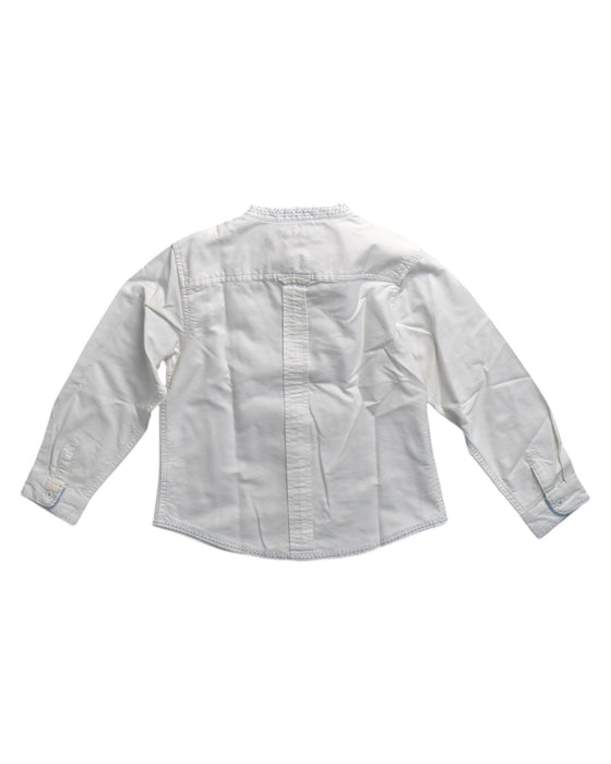 A White Long Sleeve Shirts from Chateau de Sable in size 6T for boy. (Back View)