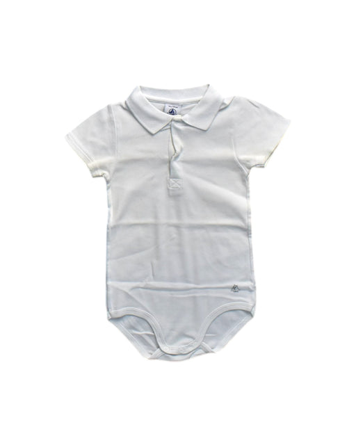 A White Short Sleeve Bodysuits from Petit Bateau in size 3T for neutral. (Front View)