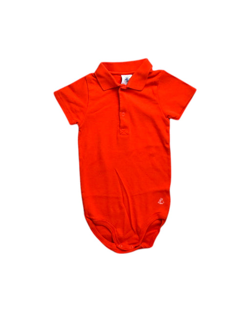 A Orange Short Sleeve Bodysuits from Petit Bateau in size 3T for neutral. (Front View)