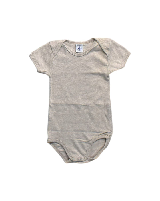 A Beige Short Sleeve Bodysuits from Petit Bateau in size 3T for neutral. (Front View)