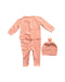 A Peach Gift Sets from Wilson & Frenchy in size 6-12M for neutral. (Back View)