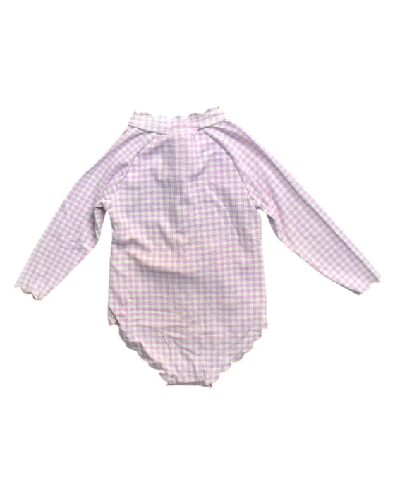 A Purple Rash Guards from Seed in size 6-12M for neutral. (Back View)