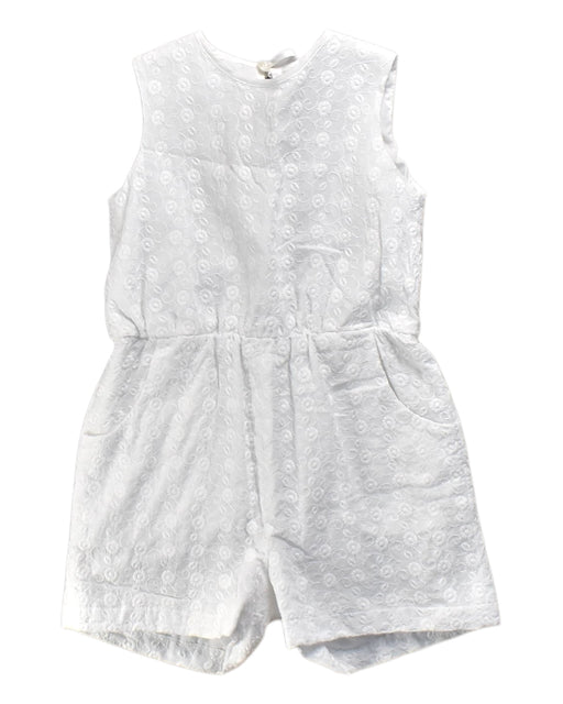 A White Sleeveless Rompers from Sea Apple in size 4T for neutral. (Front View)