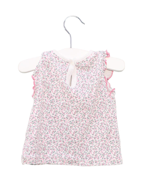 A Pink Sleeveless Tops from Petit Bateau in size 6-12M for girl. (Back View)