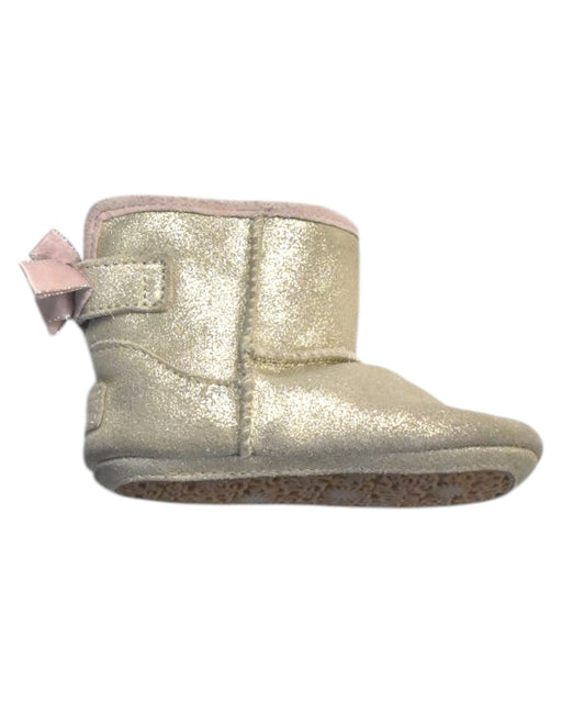 A Gold Booties from UGG in size 12-18M for girl. (Front View)