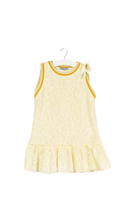 A White Sleeveless Dresses from MiMiSol in size 2T for girl. (Front View)