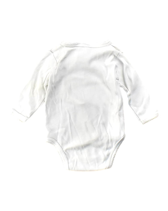 A White Long Sleeve Bodysuits from Jacadi in size 0-3M for neutral. (Back View)