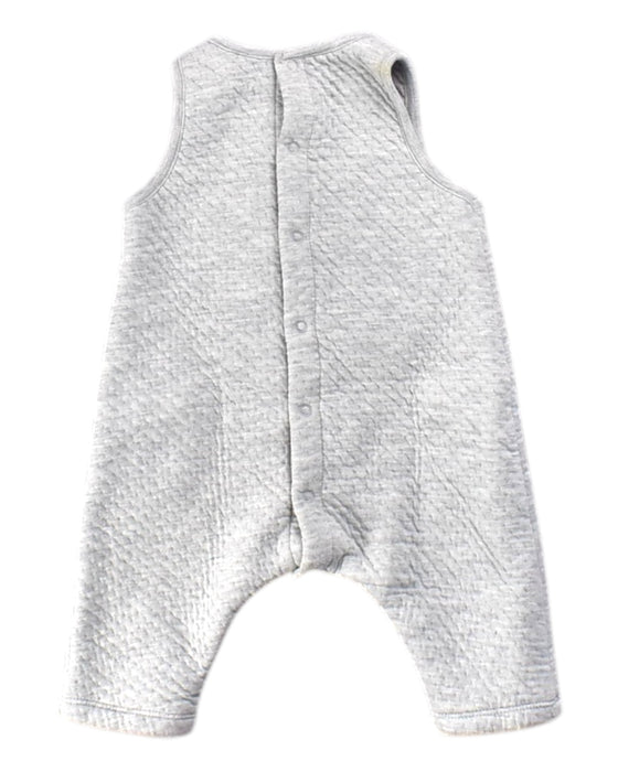 A Grey Sleeveless Rompers from Petit Bateau in size 0-3M for neutral. (Back View)