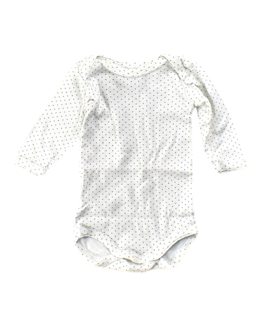 A White Long Sleeve Bodysuits from Petit Bateau in size 0-3M for girl. (Front View)