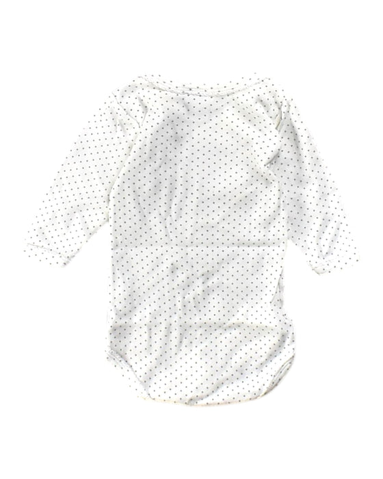 A White Long Sleeve Bodysuits from Petit Bateau in size 0-3M for girl. (Back View)