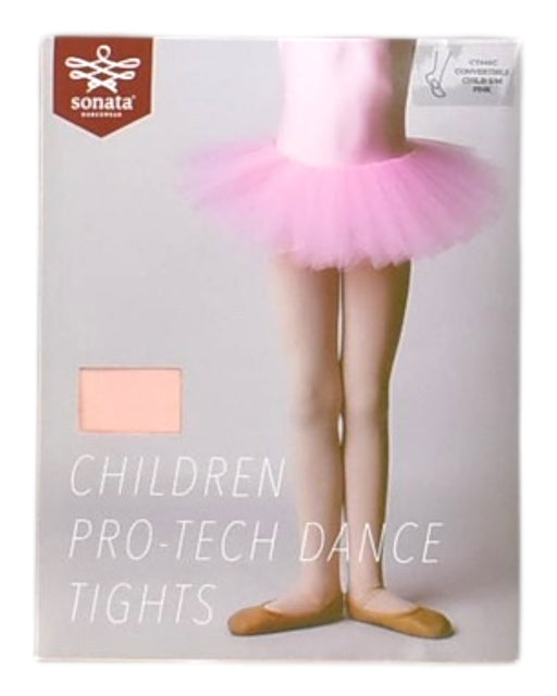 A Pink Tights from Sonata Dancewear in size S for girl. (Front View)