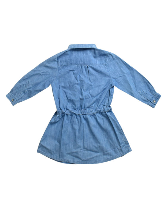 A Blue Long Sleeve Dresses from Chateau de Sable in size 4T for girl. (Back View)