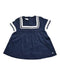 A Navy Short Sleeve Dresses from Petit Bateau in size 3-6M for girl. (Front View)