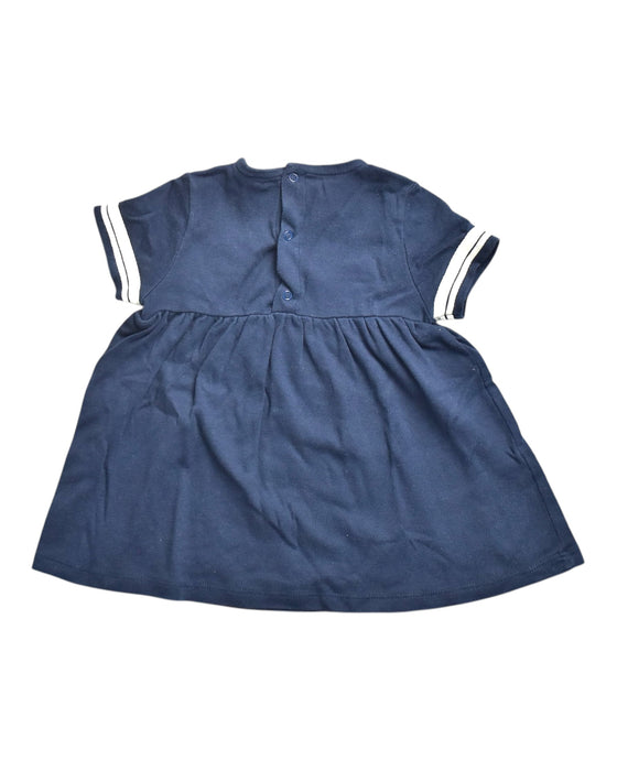 A Navy Short Sleeve Dresses from Petit Bateau in size 3-6M for girl. (Back View)