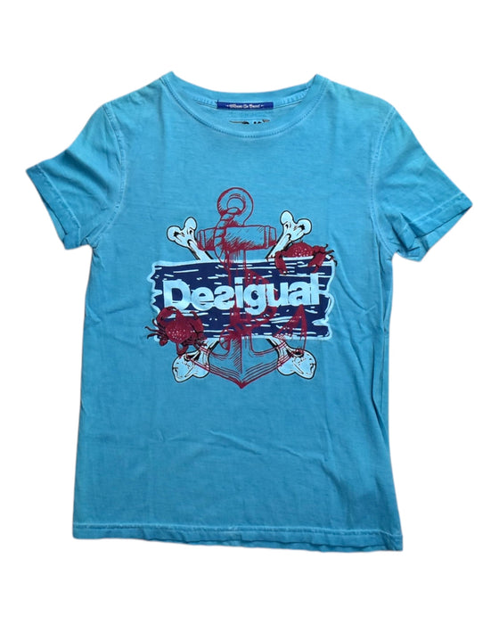 A Blue Short Sleeve T Shirts from Desigual in size 10Y for boy. (Front View)