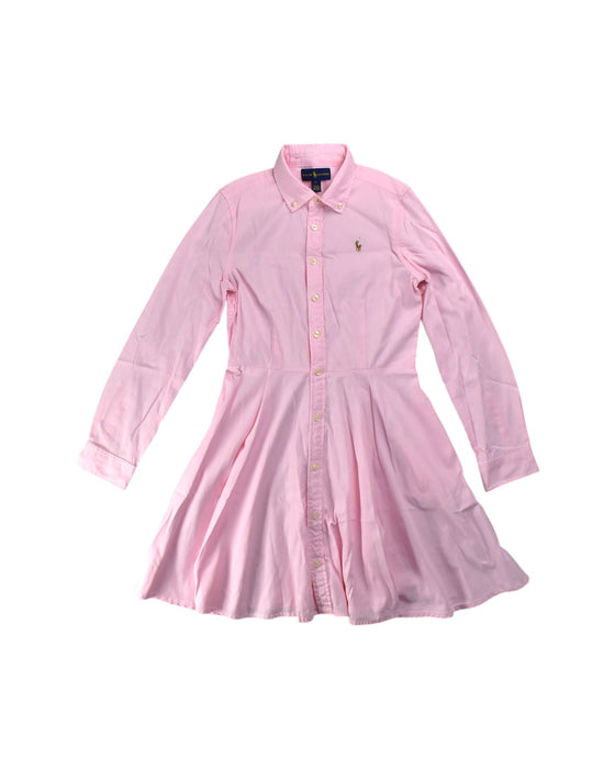 A Pink Long Sleeve Dresses from Ralph Lauren in size 12Y for girl. (Front View)