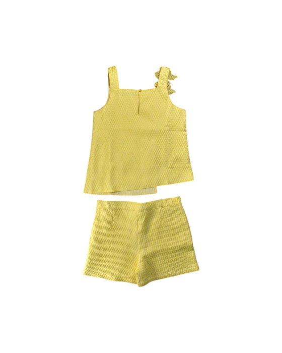 A Yellow Shorts Sets from Gingersnaps in size 14Y for girl. (Back View)