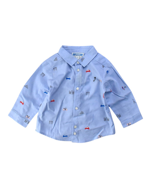 A Blue Long Sleeve Shirts from Jacadi in size 3-6M for neutral. (Front View)