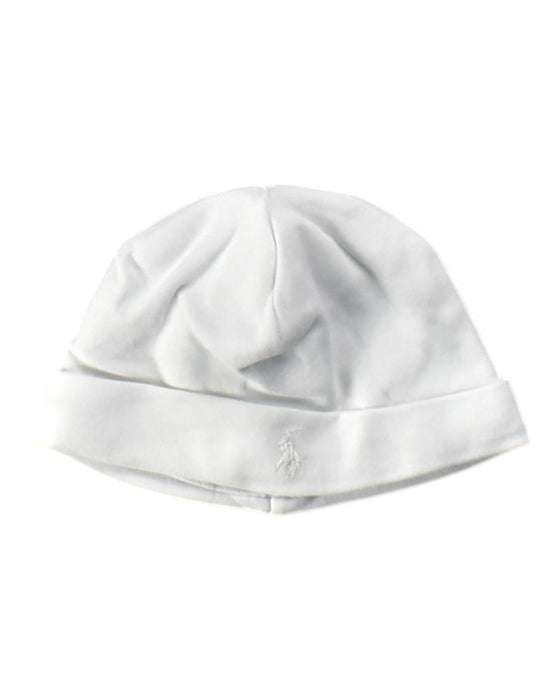 A White Winter Hats from Ralph Lauren in size 6-12M for neutral. (Front View)