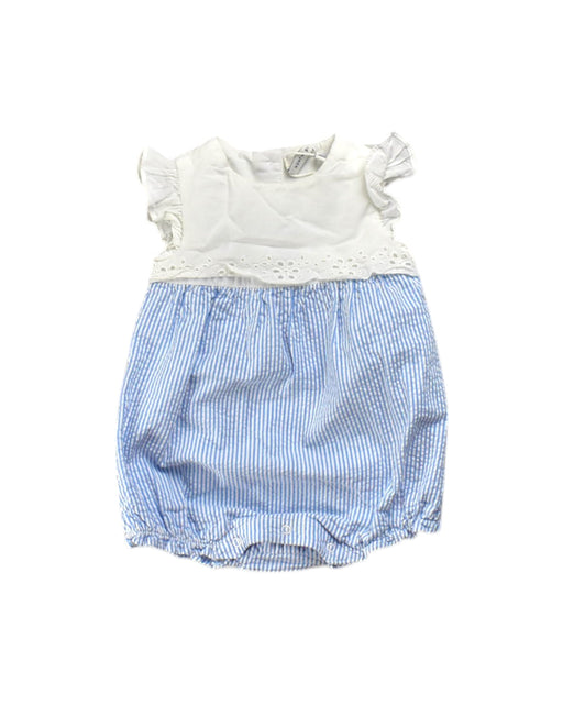 A Blue Sleeveless Rompers from Janie & Jack in size 6-12M for girl. (Front View)