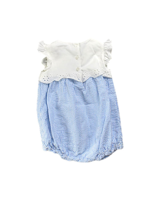 A Blue Sleeveless Rompers from Janie & Jack in size 6-12M for girl. (Back View)