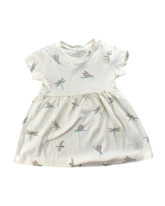 A White Short Sleeve Dresses from Le Petit Society in size 6-12M for girl. (Front View)