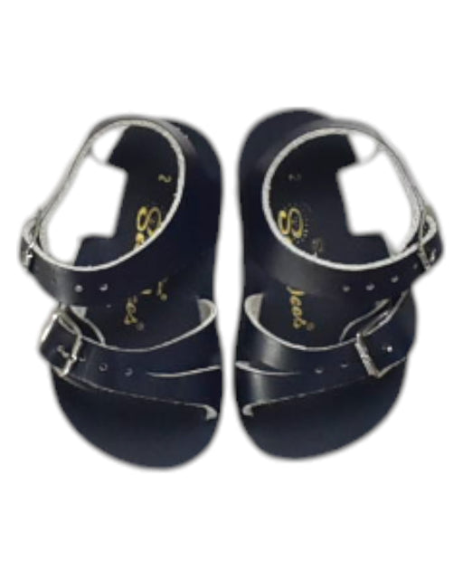 A Black Sandals from Sea Wees in size 3-6M for neutral. (Front View)