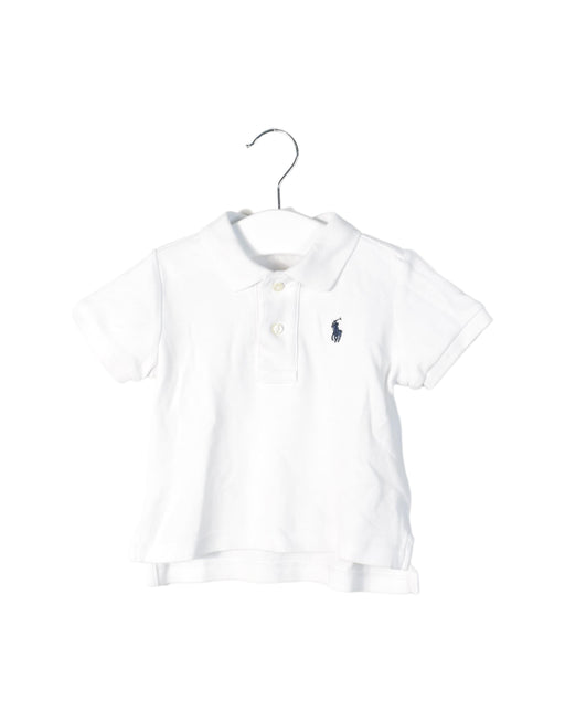 A White Short Sleeve Polos from Ralph Lauren in size 6-12M for boy. (Front View)