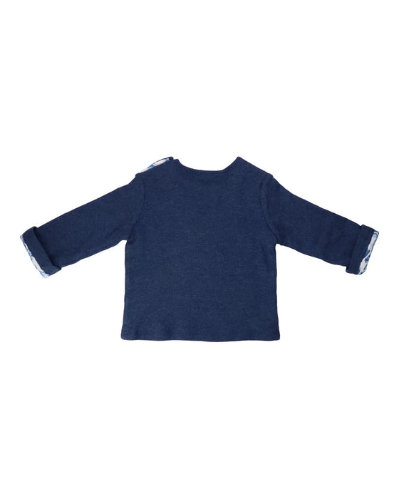 Hunter + Boo Kaiyo Navy Reversible Sweatshirt 6M - 4T