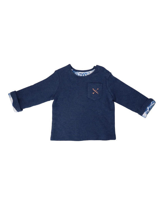 Hunter + Boo Kaiyo Navy Reversible Sweatshirt 6M - 4T