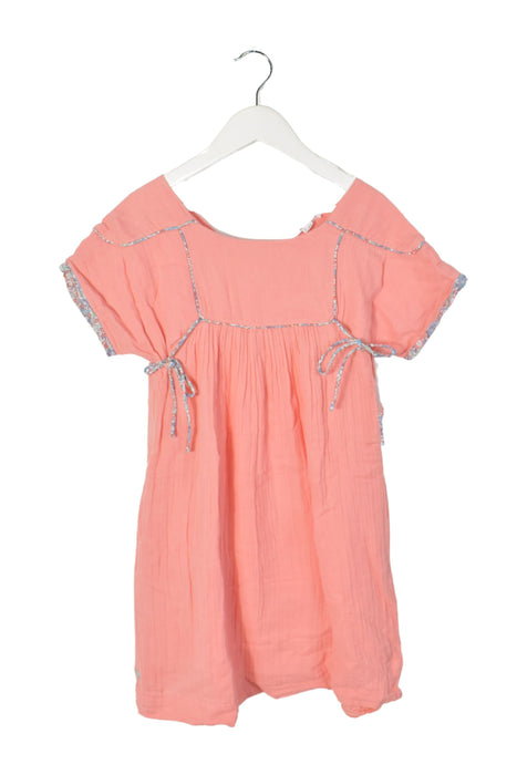 A Pink Short Sleeve Dresses from Chateau de Sable in size 8Y for girl. (Front View)