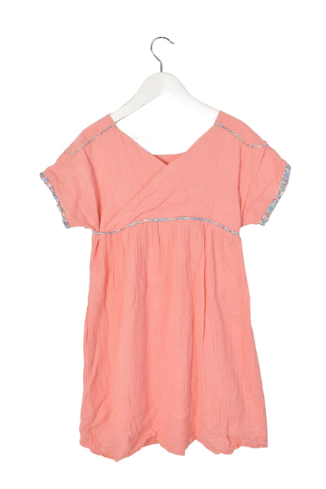 A Pink Short Sleeve Dresses from Chateau de Sable in size 8Y for girl. (Back View)