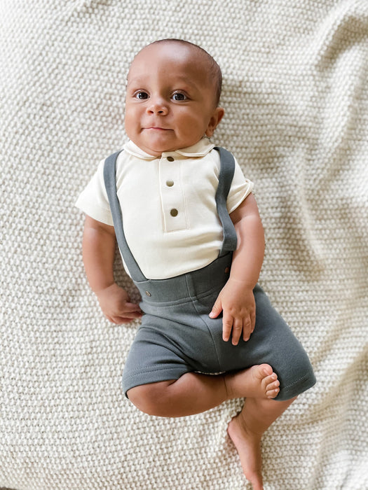 Suspender Shorts in Moonstone